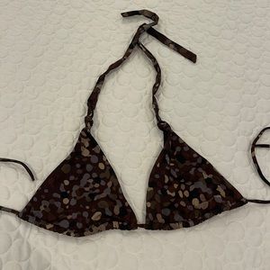 Victoria’s Secret women XS brown with drops print triangle bikini top no cups